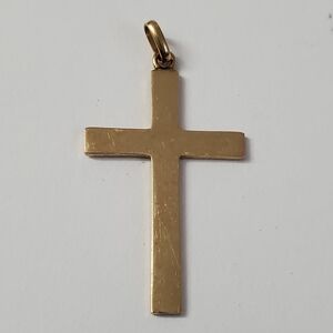 14K Gold Plain Cross Pendant –Stand TALL in Faith